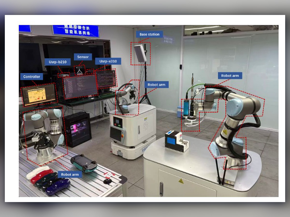 A Hardware Prototype of Integrated Sensing, Communication and Control Enabled Intelligent Machine Network